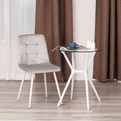 Мягкий стул CHILLY (mod. 7094-1) вельвет/металл, 44,5х52,5х86 см, pink (розовый) HLR39 / натуральный