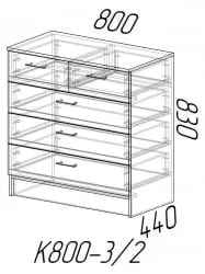 Комод в гостиную Ясень шимо темный/Ясень шимо светлый