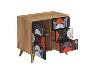 Комод Фьюжн КМ-002 дуб крафт золотой/VINIL