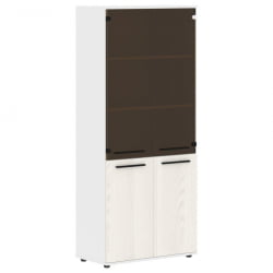 Шкаф комбинированный ЕДИС ЕХCС 85.2 Ясень Траун Черный Белый / EDIS EHCS