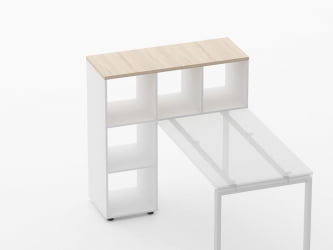 Стеллаж к столу Дека 9.07.11 Туя/Белый / Deka