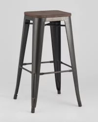 Стул барный ТОЛИКС  ВООД Черная патина с золотом / TOLIX WOOD