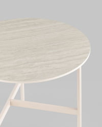 Круглый журнальный столик Маке кремовый / Make