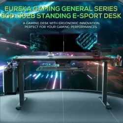 Геймерский стол EUREKA ERK-EGD-S62B Черный с RGB