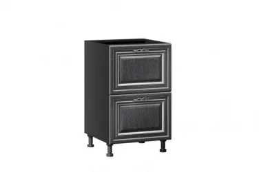 Тумба кухонная 500 с 2 ящиками (4) Италия ЛД 275.126.000 Черный Дуб темный