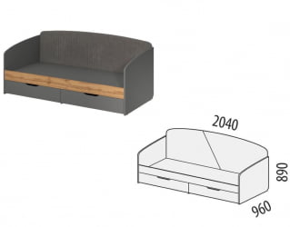 Кровать с ящиком Монако 902.05 Оникс Десерт серый