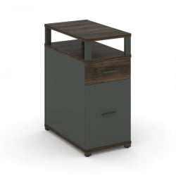 Тумба опорная/приставная с ящиком, распашным фасадом и надставкой CОНCЕПТ CН.ТГО-006 Б/В Дуб Мали Антрацит / CONCEPT CN.TGO-006 B/W