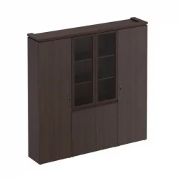 Шкаф комбинированный (для документов узкий + со стеклом + для одежды узкий) MARK МК 377 Дуб валенсия
