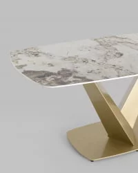 Обеденный стол Аврора 180x90 Белый мрамор