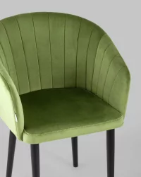 Стул с подлокотниками Нейтон велюр Травяной
