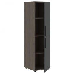 Шкаф-колонка с двумя глухими малыми дверьми (правый) VELION VMCS 40.4 R Яшма черный Дуб Сильвер