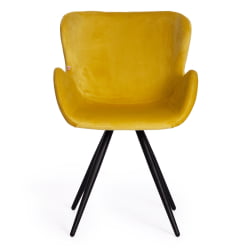 Кресло BOEING ( mod. 9120) / 1 шт. в упаковке металл/вельвет, 42x58x84.5x47см, желтый (HLR 40)/черный