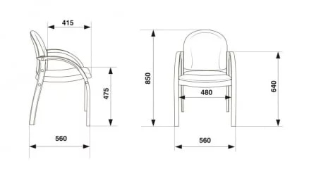 Кресло для посетителя Бюрократ Джуно Черный