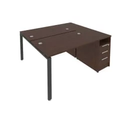 Рабочая станция с опорной тумбой Метал Сйстем Б.РС-СТП-2.2 Венге/Антрацит / Metal System