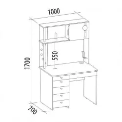 Письменный стол с надстройкой Орион 8.10 Ясень Шимо-Кобург-Капучино