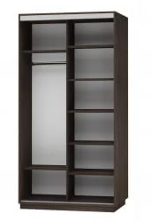 Шкаф-купе со стеклом Экспресс Дуо Комби 1200х2400х Венге / 1200х2400h