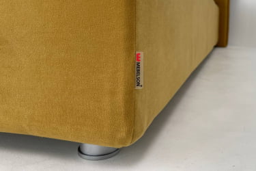 Кровать 1.2 Альба с основанием ЗО.КМ1.2-01 медовый (велюр) / ZO.KM1.2-01