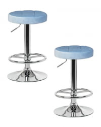 Табурет барный ДОБРИН БРУНО (пудрово-голубой велюр (МДЖ9-74)) 2 шт / DOBRIN BRUNO (MJ9-74))