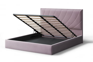 Кровать СОФИЯ 2000*1800мм (без опор), велюр НЕО 15 (лиловый), (б/основания, б/матраса) / NEO