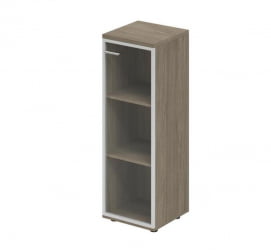 Шкаф средний со стеклом, задняя стенка ЛДСП (правый) Wing WN.812.OD.AL.R Дуб темный