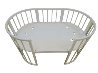 Кроватка для новорожденных Merry Happy Mini матовая Белая