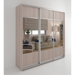 Шкаф-купе 3-х дверный Акцент-Дуэт Д 2100х600 Ясень шимо светлый