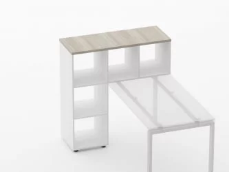 Стеллаж к столу Дека 9.07.11 Дуб Сантана светлый/Белый / Deka