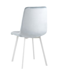 Комплект из двух стульев Chilly велюр серо-голубой ножки металл белые