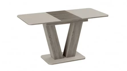 Раздвижной стол Чинзано тип 1 Дуб сонома трюфель/стекло бежевое матовое