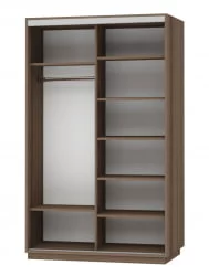 Шкаф-купе двухдверный Экспресс Дуо 1400х2400х Белая орхидея/Ясень шимо тёмный / 1400х2400h