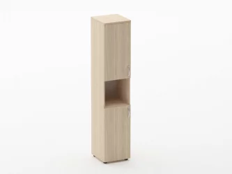 Шкаф высокий закрытый с нишей Глассй 6.19.11Л Дуб молочный / Glassy