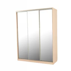 Шкаф-купе с зеркалом в прихожую Бассо 4-600 Дуб млечный