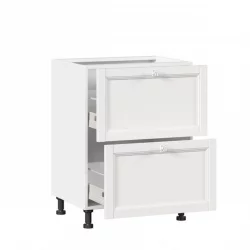 Тумба кухонная 600 с 2 ящиками ЛЮКС (4) Джулия ЛД 284.900.000.037 Белый