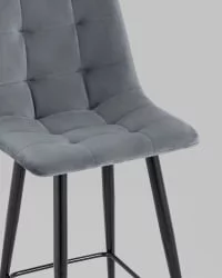 Стул полубарный Джанго велюр Темно-серый