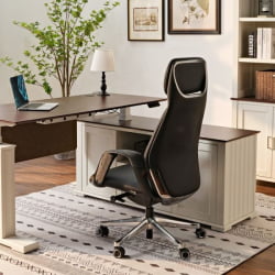 Эргономичное кресло руководителя Eureka OC07 SERENE (Nappa кожа), черное