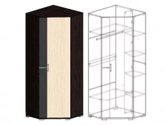 Угловой шкаф в прихожую Юнона-2 ШУ-02 Венге - Дуб молочный