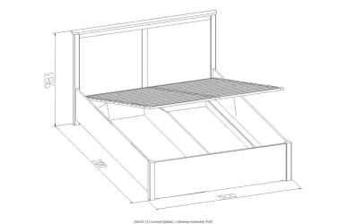 Кровать с подъемным механизмом (1400) Sherlock 43.2 Дуб Сонома (спальня)
