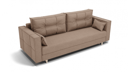 Диван Консул-1 НПБ (ЗР) Цвет фасада: Светло коричневый; Тип: Прямой; Материал фасада: Металл/Велюр