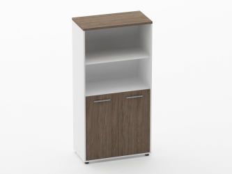 Шкаф 3 широкий 2 полки открытые, 2 полки закрытые Дека 10.16.111 Дуб Верцаска/Белый / Deka