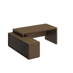 Угловой письменный стол с тумбой VELAR ВЛ 136 ДТ Дуб табачный