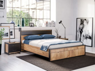 Комплект мебели для спальни Техно №01 Дуб Золотой Черный