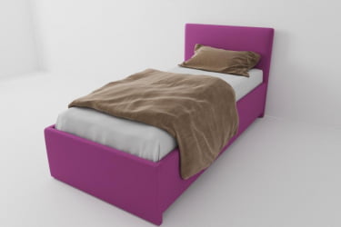 Кровать Эко Стандарт с ортопедическим основанием (Berhouse) Цвет фасада: Розовый; Материал фасада: ЛДСП; Спальное место: 800х2000 мм 