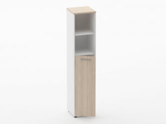 Шкаф 4 узкий  2 полки открытые, 3 полки закрытые Дека 10.19.13Л Туя/Белый / Deka