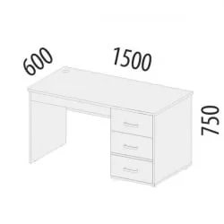 Стол для школьника Эверест 500.24 Дуб Кронберг/Белый шпон