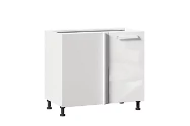 Тумба кухонная угловая 1000 Герда ЛД 272.215.000 Белый/Белый глянец