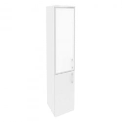 Шкаф высокий узкий левый ОНИКС О.СУ-1.2Р(Л) вхите Белый Бриллиант / ONIX O.SU-1.2R(L) white