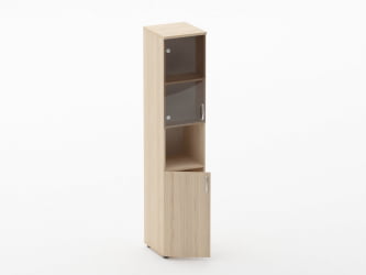 Шкаф высокий со стеклом и нишей Глассй 6.19.14Л Туя / Glassy