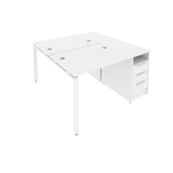 Рабочая станция с опорной тумбой Metal System Б.РС-СТП-2.1 Белый