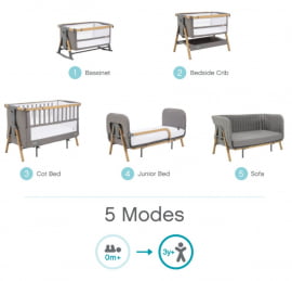 Кроватка для новорожденных Tutti Bambini (Тутти Бамбини) CoZee XL 120*60 см Oak/Charcoal 211209/3590