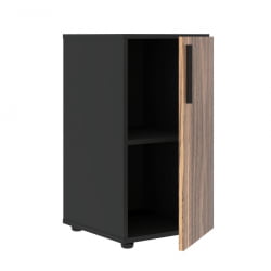 Шкаф-колонка с глухой малой дверью (правый) ВЕЛИОН ВЕНЕЕР ВРЛCС 40.1 Р Американский орех Яшма черная / VELION VENEER VRLCS R